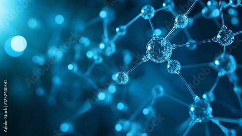 abstract blue molecular structure background