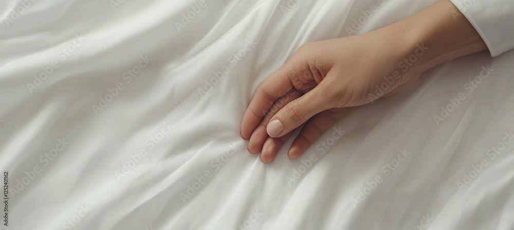 Close-up of hands holding a newborn baby wrapped in a white blanket. An Asian mother is cradling her newborn, Close-up of hands holding a newborn baby wrapped in a white blanket. An Asian mother is cradling her newborn,