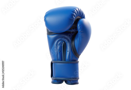 Vibrant Blue Boxing Glove on Stunning Transparent Background: Perfect Contrast in Sports Fashion. A pair of blue boxing gloves on a transparent background. photo