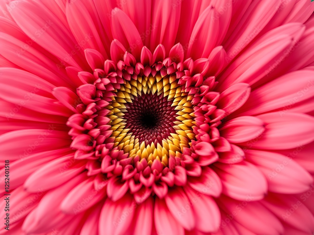 Vibrant Pink Gerbera Daisy with Yellow Center Vibrant Pink Gerbera Daisy with Yellow Center