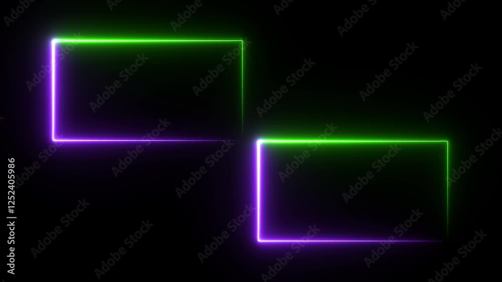 abstract glowing neon rectangle border frame in the shape rectangle