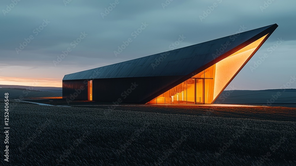 Fototapeta premium Modern Architectural Home with Dramatic Design Features