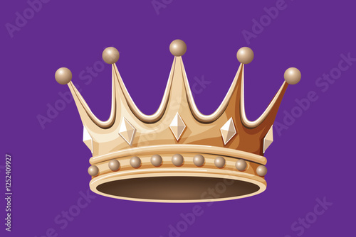 simple flat vector luxury drown king on purple background