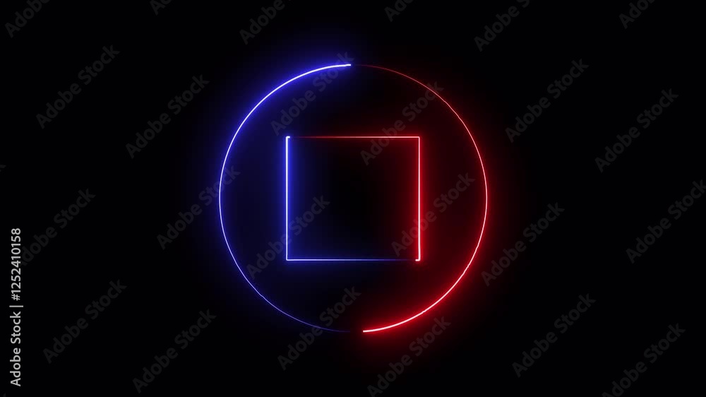 neon effect rectangle frame Loop background. Animation of glowing neon rectangles abstract background. neon effect rectangle frame Loop background. Animation of glowing neon rectangles abstract background.
