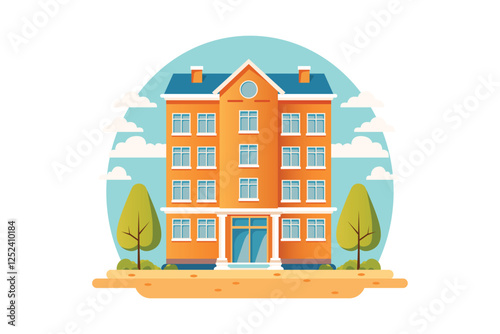 simple flat vector classic apartment on white background