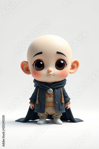 a close up of a small toy with a cape on