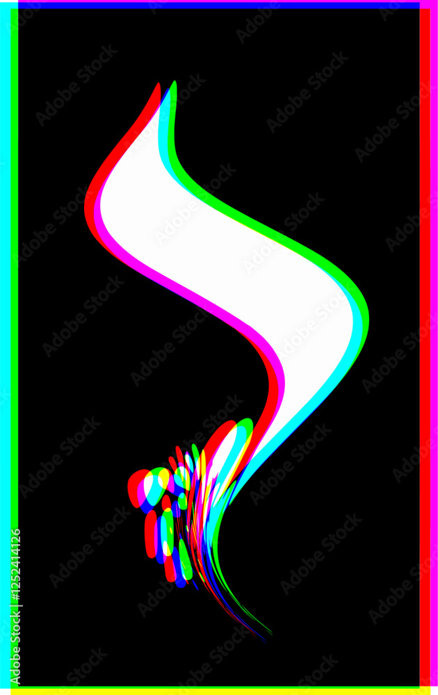 Φωτογραφία Fire, flame petal, soaring and sparkling with CMYK color shift along the contour and with space for copying text