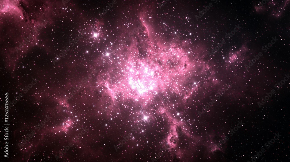 Glimmering Nest of Star Clusters in a Cosmic Pink Nebula Glimmering Nest of Star Clusters in a Cosmic Pink Nebula