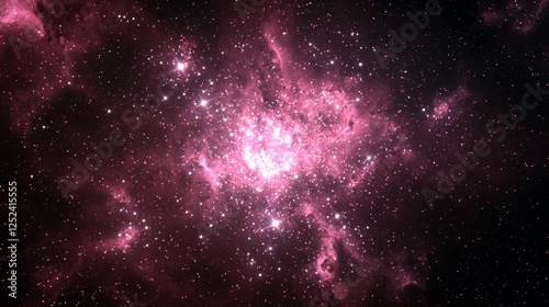 Wallpaper Mural Glimmering Nest of Star Clusters in a Cosmic Pink Nebula Torontodigital.ca