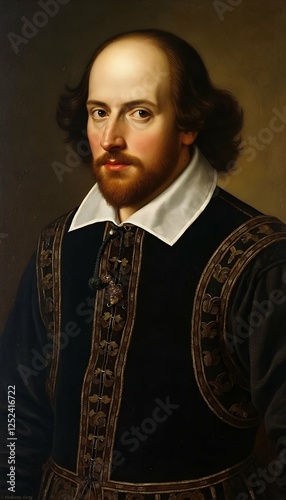 Obraz na płótnie shakespeare 16th century william gentleman portrait man shakespeare dramatist writer english century face look face writer businesslike fashion renaissance engraving vintage stich ancient elder w salonie