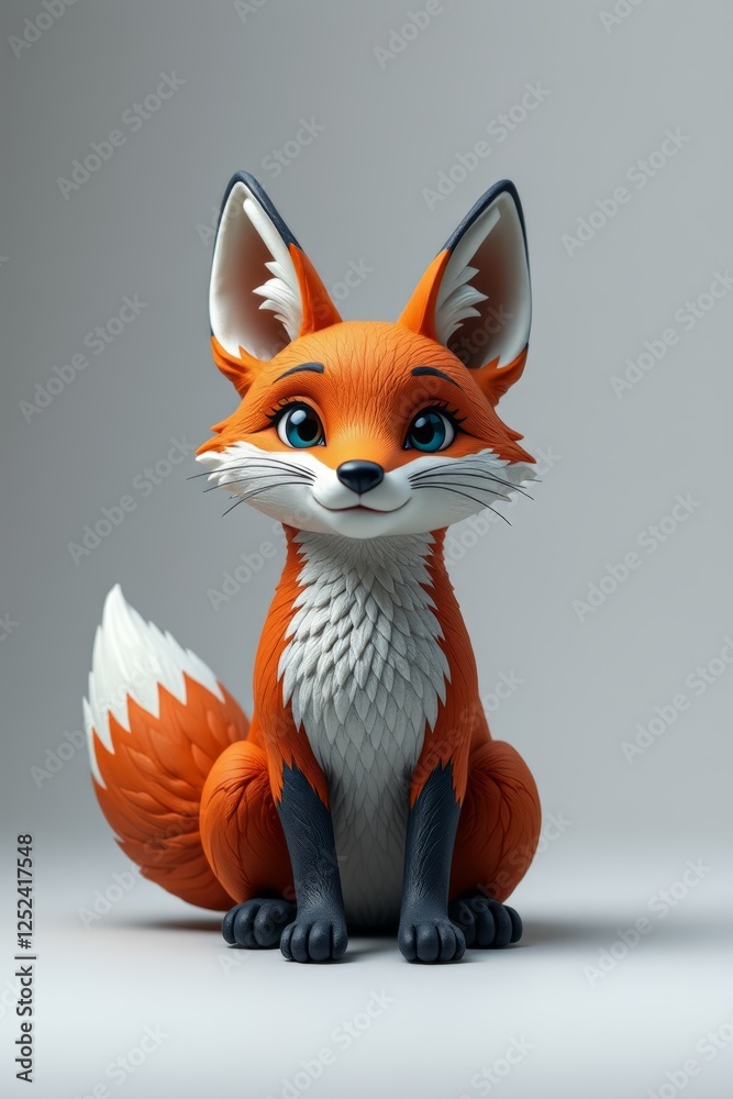 Obraz premium there is a small toy fox sitting on a white surface