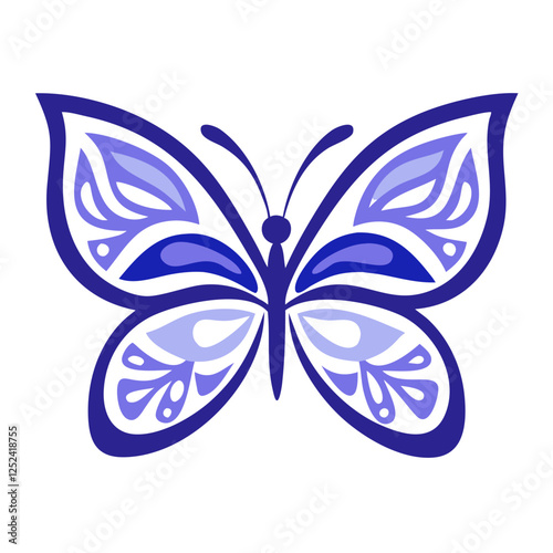 A delicate symmetrical butterfly icon