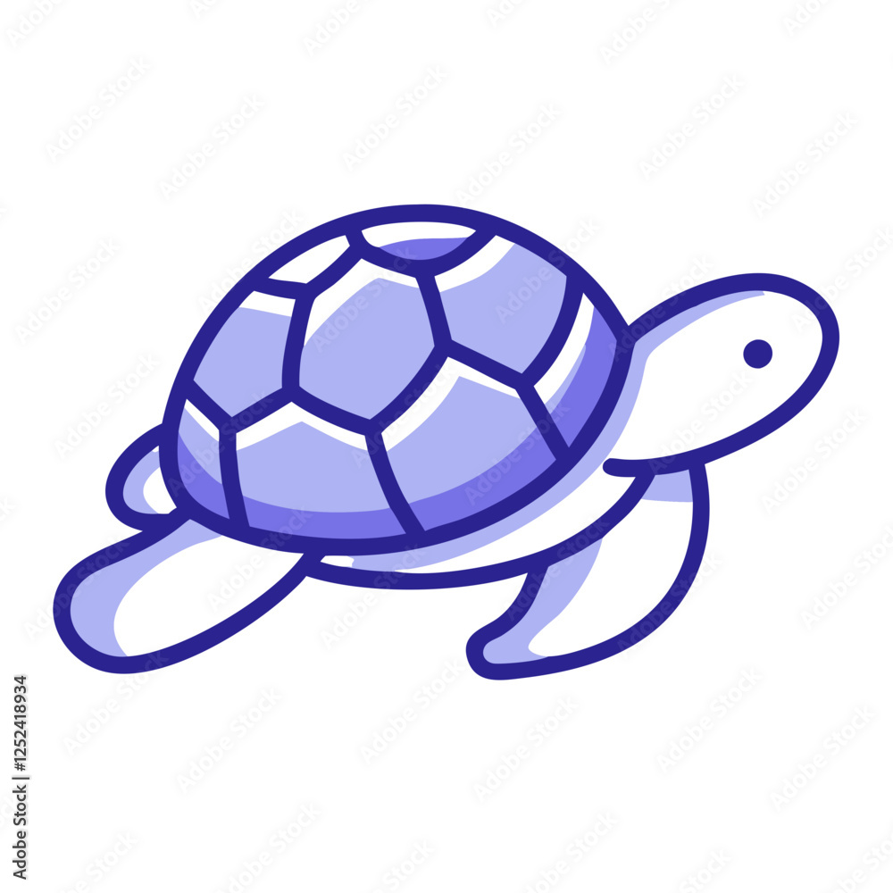 Fototapeta premium Serene Turtle in Soft Simplicity