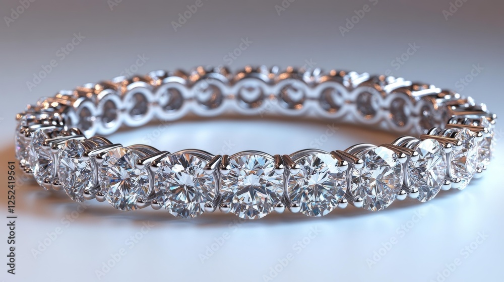 Close-up shot of a diamond ring with white stones. Generative AI