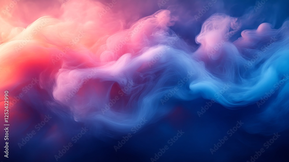 Fototapeta premium Vibrant abstract cloudscape with pastel swirls, atmospheric art concept