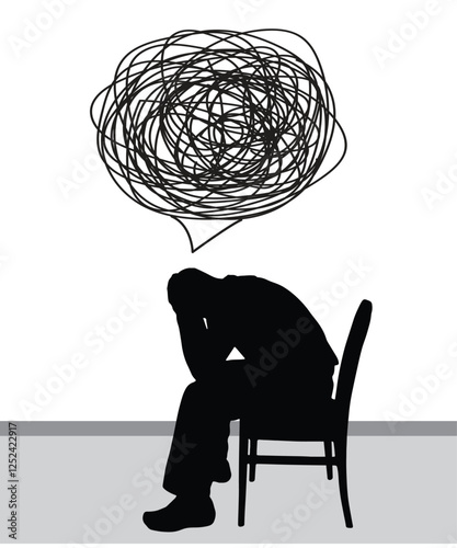 Anxiety concept flat design vector illustration stock illustration