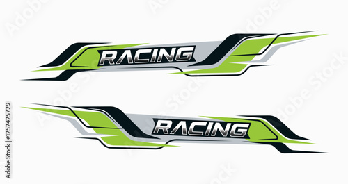 Racing stripes car sticker. curved stripes sports car side design
