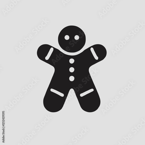 Gingerbread Man Silhouettes in black on a white background