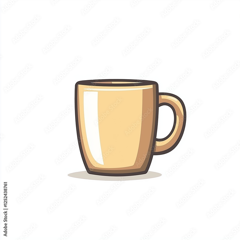 A vector style illustration of a white coffee mug filled with hot black coffee. The clean and minimal design is ideal for coffee or office-themed content. A vector style illustration of a white coffee mug filled with hot black coffee. The clean and minimal design is ideal for coffee or office-themed content.
