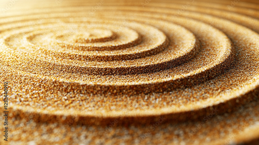 Concentric circles in a Japanese Zen garden symbolize harmony, balance, and mindfulness. The minimalist sandy background evokes meditation, relaxation, and tranquility. Aesthetic and modern beauty.
Concentric circles in a Japanese Zen garden symbolize harmony, balance, and mindfulness. The minimalist sandy background evokes meditation, relaxation, and tranquility. Aesthetic and modern beauty.