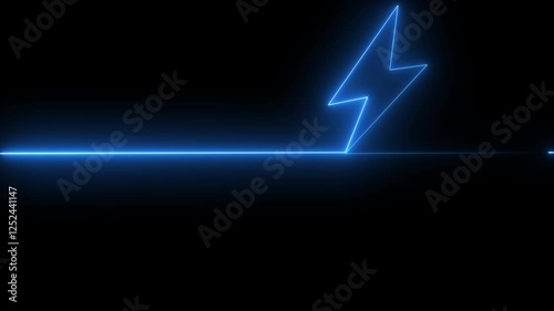Wallpaper Mural Glowing neon charging icon isolated. Neon lighting icon animation . Torontodigital.ca