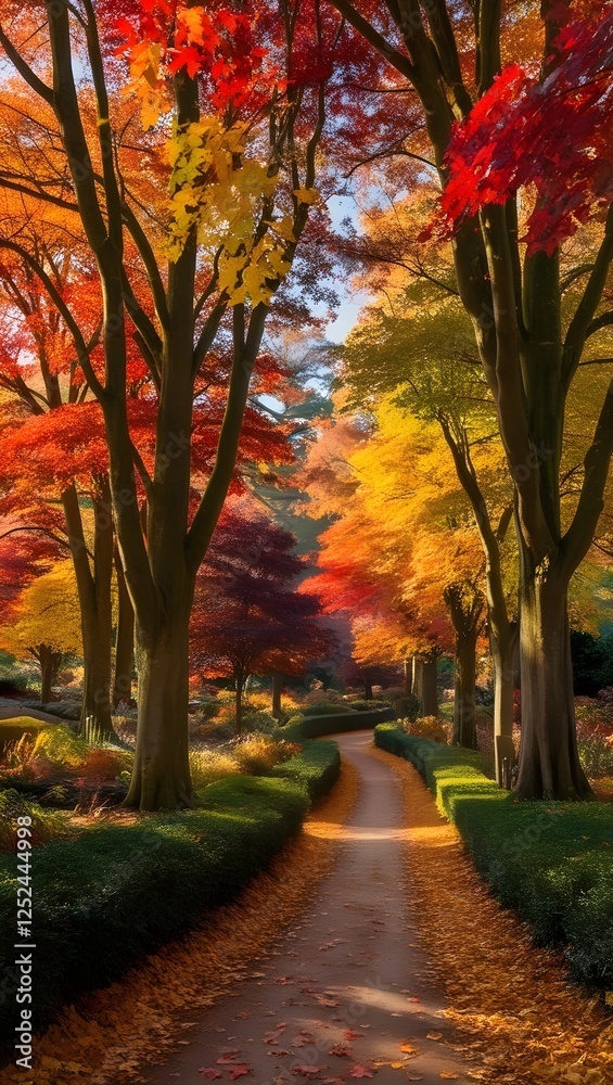 Naklejka premium colourful forest road.