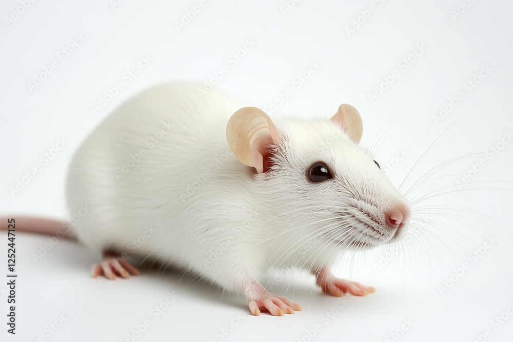 White mice isolated on white background, Selective focus white rat on white. White mice isolated on white background, Selective focus white rat on white.