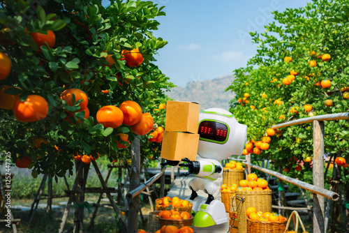 Obraz na płótnie Robotic concept technology in gardening agriculture w salonie