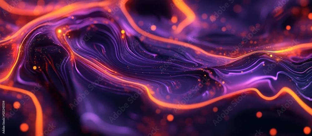Abstract liquid flow with glowing lines. Abstract liquid flow with glowing lines.
