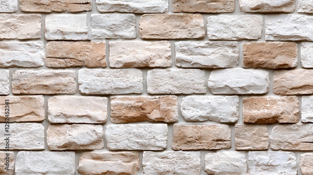 Fototapeta premium Soft Beige Brick Wall with Warm Neutral Tones for Cozy and Inviting Interior Designs