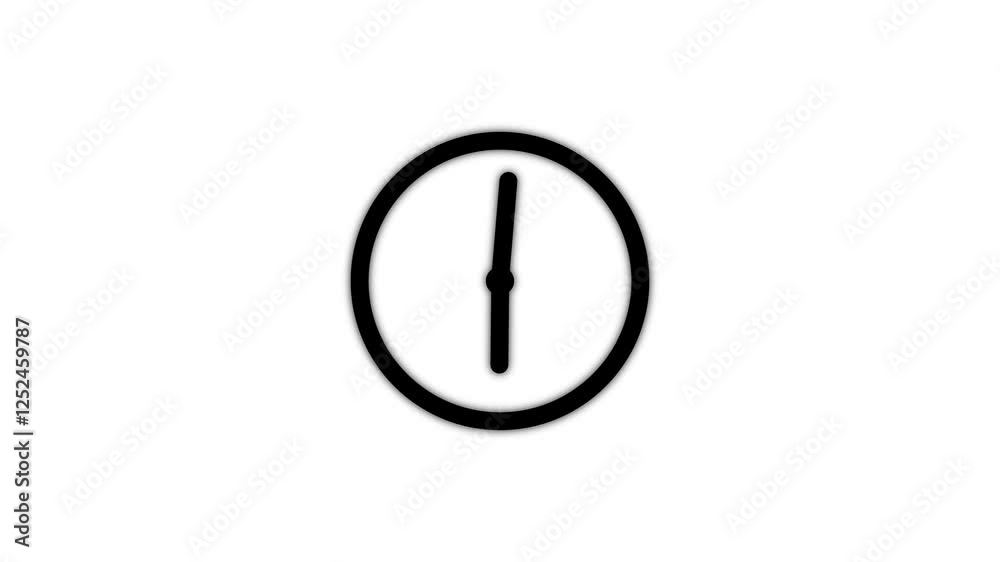 Abstract beautiful clock icon animation. analog clock icon animation.