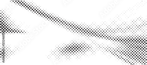Halftone Wave Background. Black Dot Vector Design.