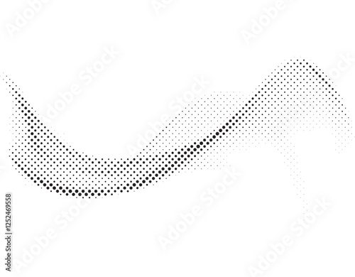 Halftone Wave Background. Black Dot Vector Design.