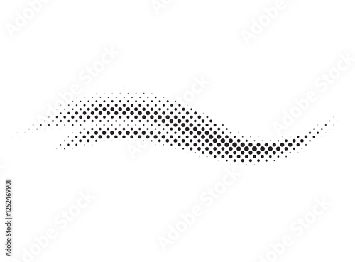 Halftone Wave Background. Black Dot Vector Design.