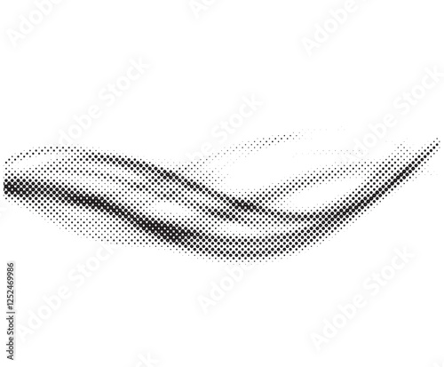 Halftone Wave Background. Black Dot Vector Design.
