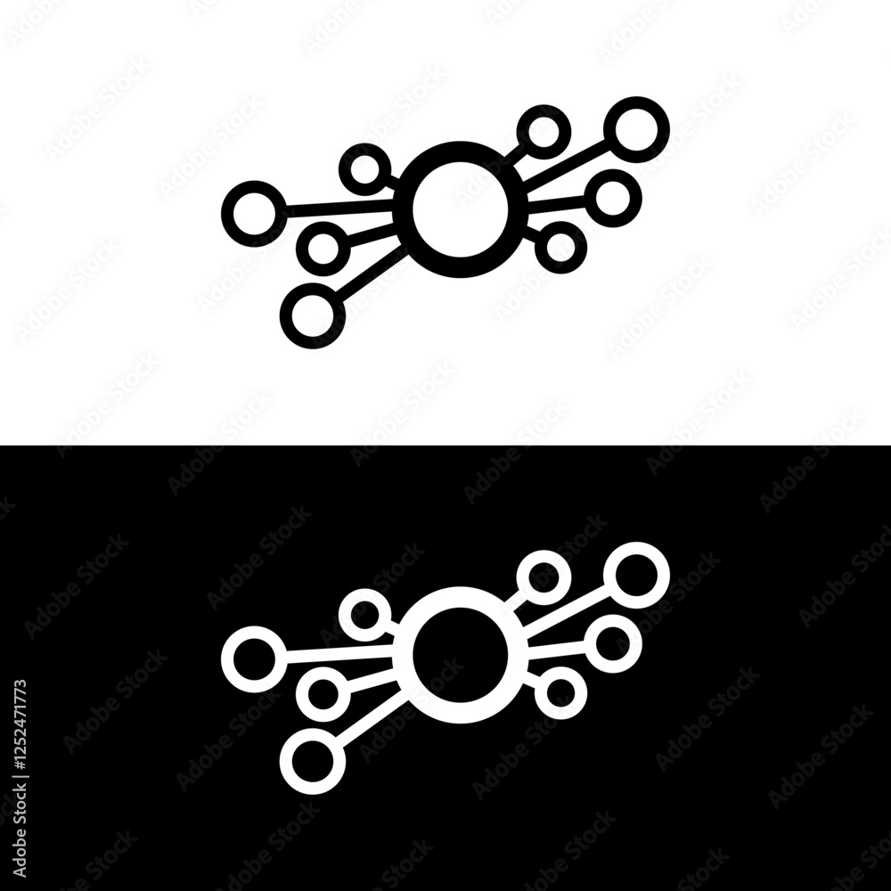 Obraz premium Network connect digital hub net circle icon business data concept