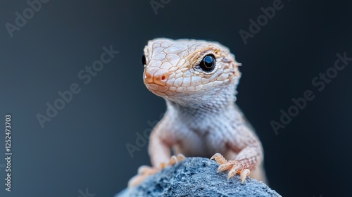 Close-up of a small lizard on a rock