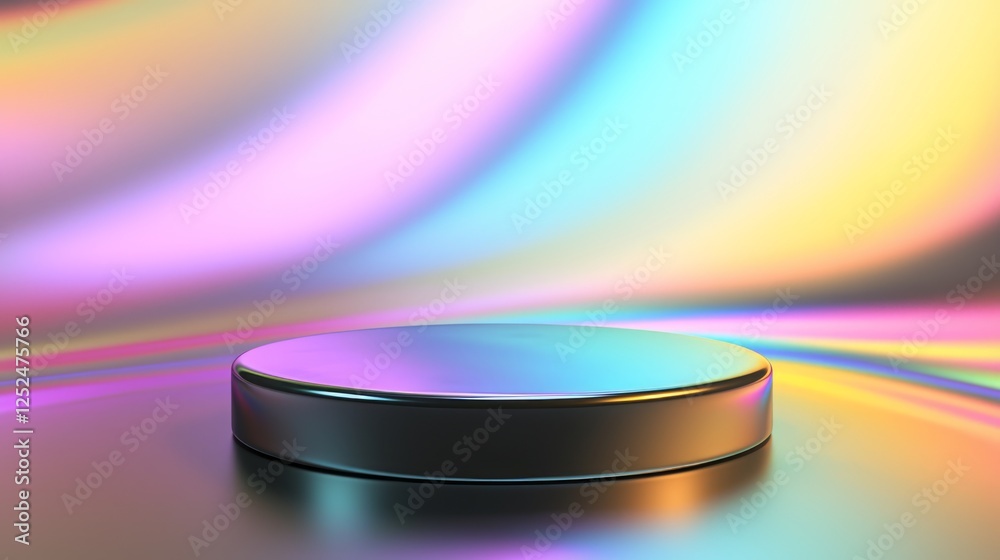 Glossy Black Prism with Iridescent Reflections and Soft Lighting Glossy Black Prism with Iridescent Reflections and Soft Lighting
