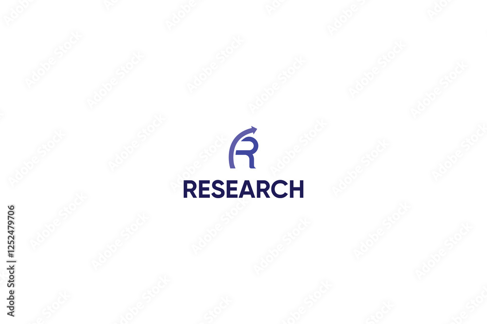 Letter R modern research right way logo Letter R modern research right way logo