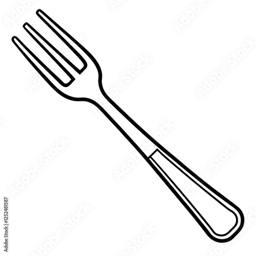 Abstract Fork Line Art Concept