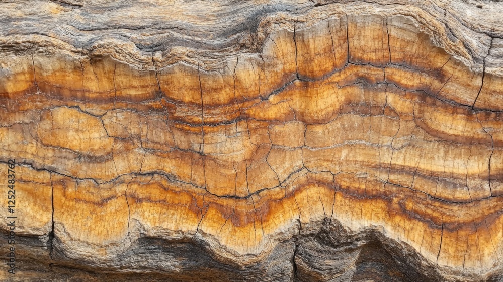 Naklejka premium Abstract Wood Grain Texture Background Featuring Warm Brown Hues and Natural Patterns Emphasizing Organic Details and Weathered Surface