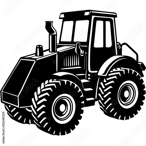 Wheel Loader silhouette white background