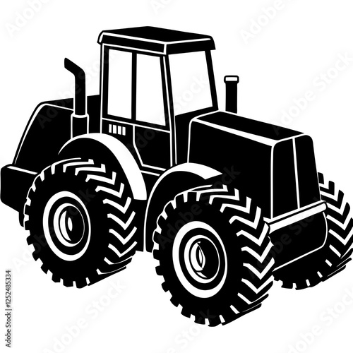 Wheel Loader silhouette white background