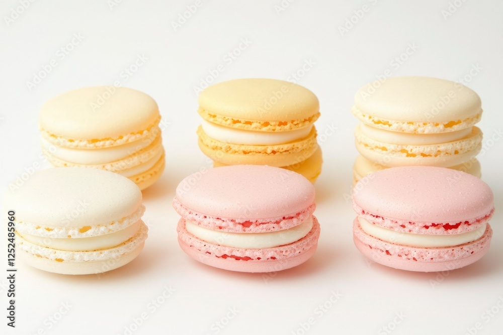 Macarons Delight Colorful confectionary treats on display, ready to be enjoyed Macarons Delight Colorful confectionary treats on display, ready to be enjoyed