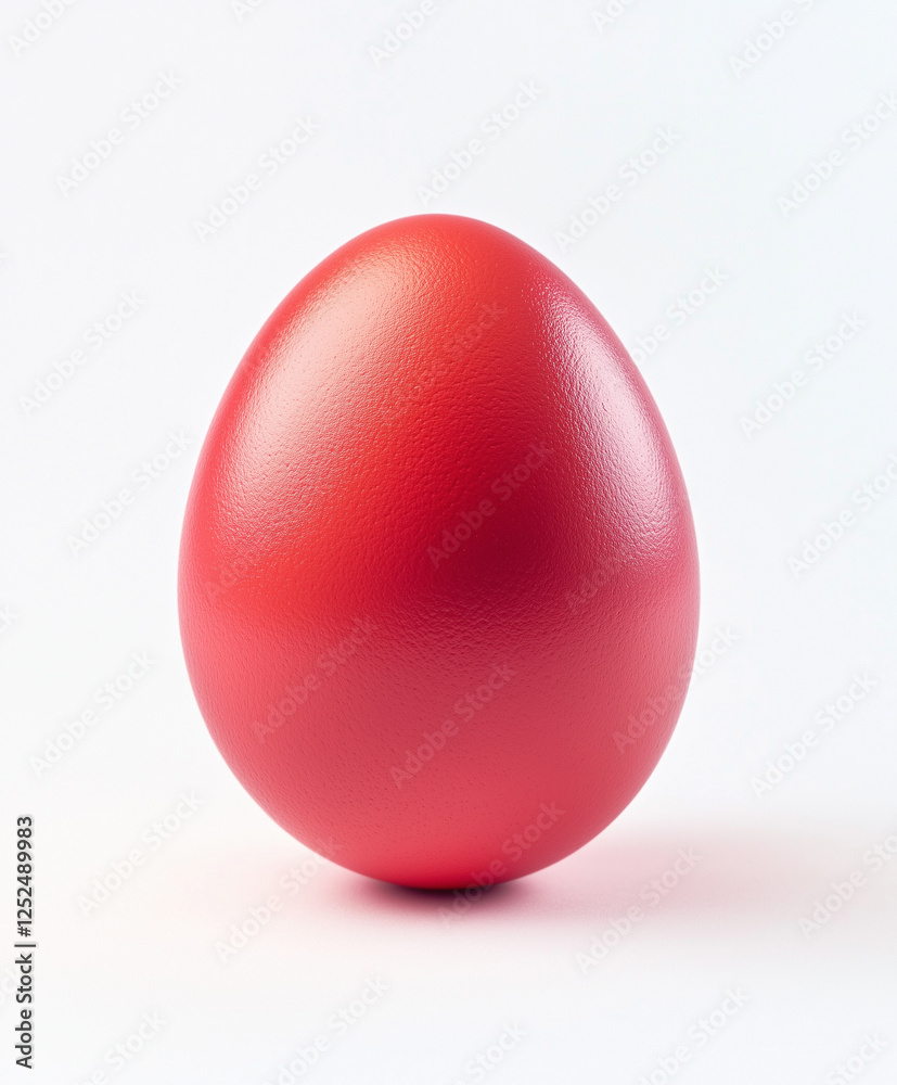 A red Easter egg on white background A red Easter egg on white background