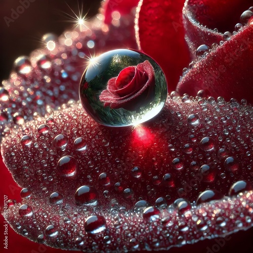 Glistening Morning Dew on a Rose Petal Capture the