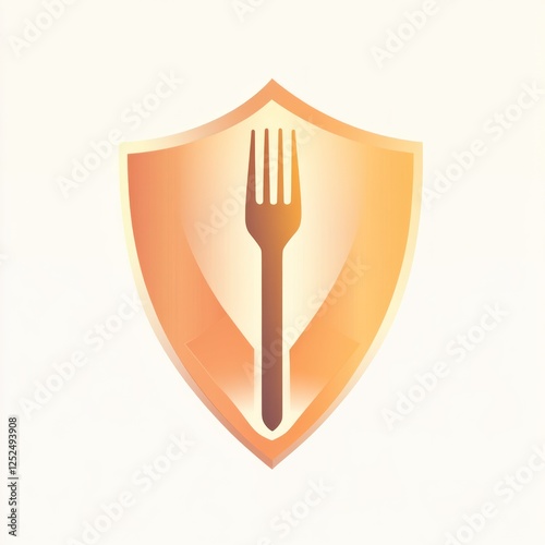 Restaurant Protection Shield, Food Safety Icon, Digital Graphic photo