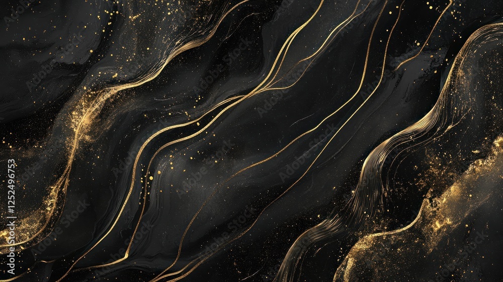 Obraz premium Abstract black gold marble texture background