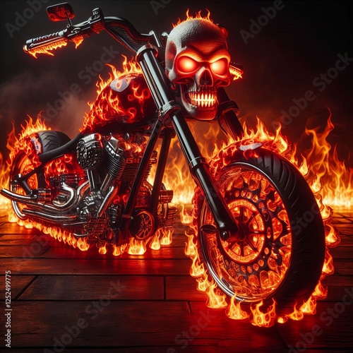 Infernal Chopper A motorcycle with glowing red fla
