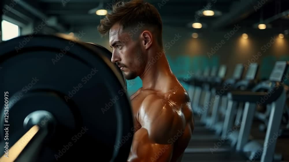Fitness model performing a weightlifting exercise at the gym, showcasing strength, focus, and a healthy lifestyle in a dynamic and motivational workout scene. Fitness model performing a weightlifting exercise at the gym, showcasing strength, focus, and a healthy lifestyle in a dynamic and motivational workout scene.